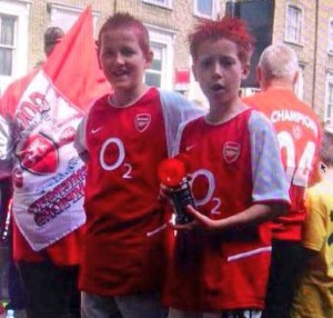 "Harry Kane" (left) at the Invincables parade, 2004. 