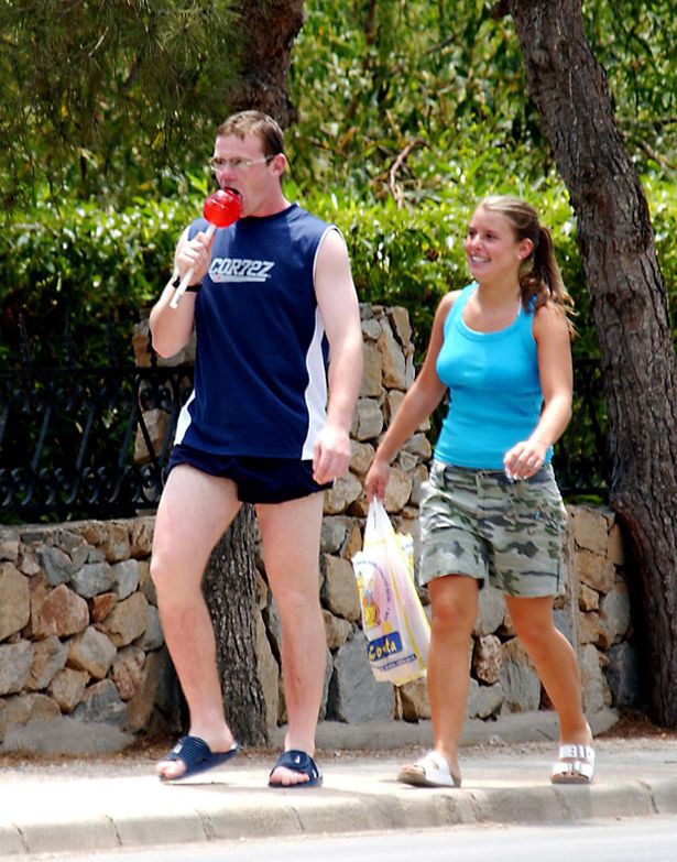 Coleen and Wayne Rooney on holiday in Spain, 2003