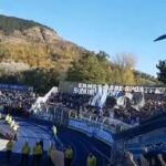 Hansa Rostock fans throw fish during German third division match